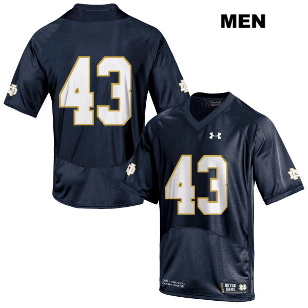 Men's NCAA Notre Dame Fighting Irish #43 Greg Mailey Stitched College Under Armour Authentic Navy No Name Football Jersey XI10B85ML